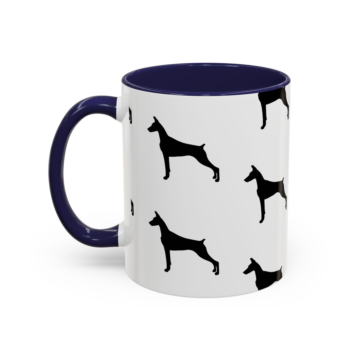Doberman Silhouette 2-Tone Coffee Mug