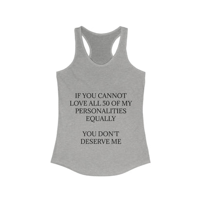 50 Personalities Women's Racerback Tank