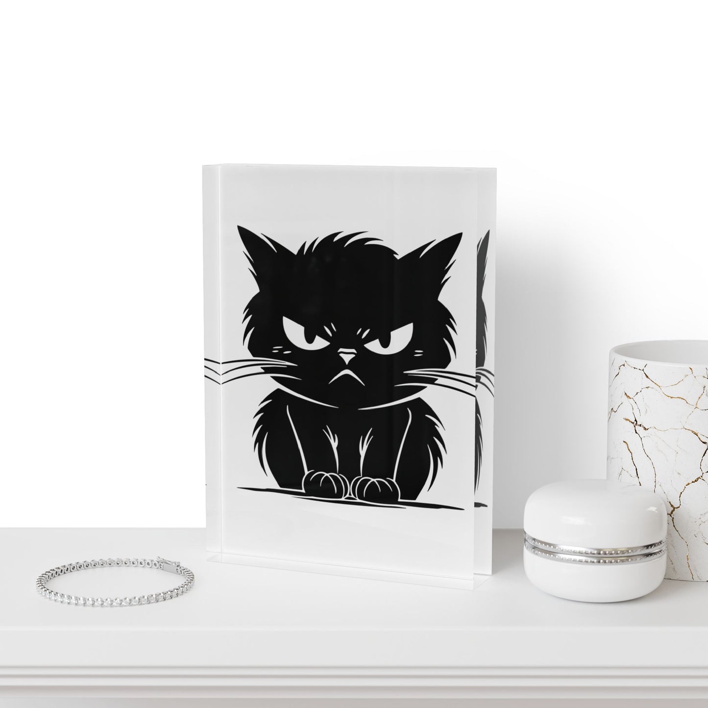 Angry Cat Acrylic Photo Block