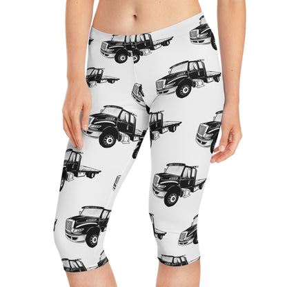 Flatbed Tow Truck Women's Capri Leggings