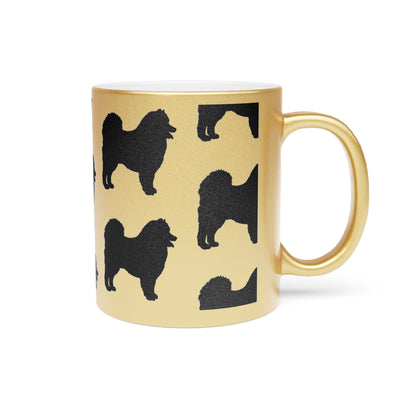 Samoyed Silhouette Metallic Coffee Mug