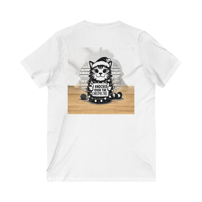 Naughty Cat Unisex Short Sleeve V-Neck Tee