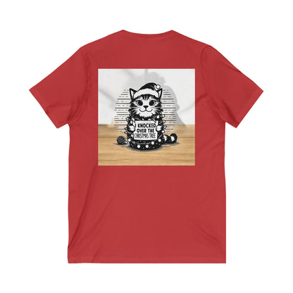 Naughty Cat Unisex Short Sleeve V-Neck Tee