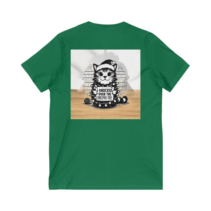 Naughty Cat Unisex Short Sleeve V-Neck Tee