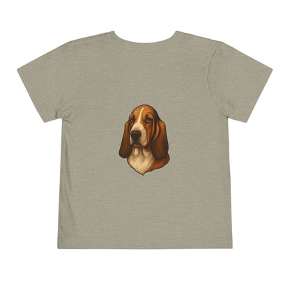 Basset Hound Head Toddler Unisex Short Sleeve Crewneck Tee