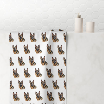 German Shepherd Head Mink-Cotton  Beach Towel