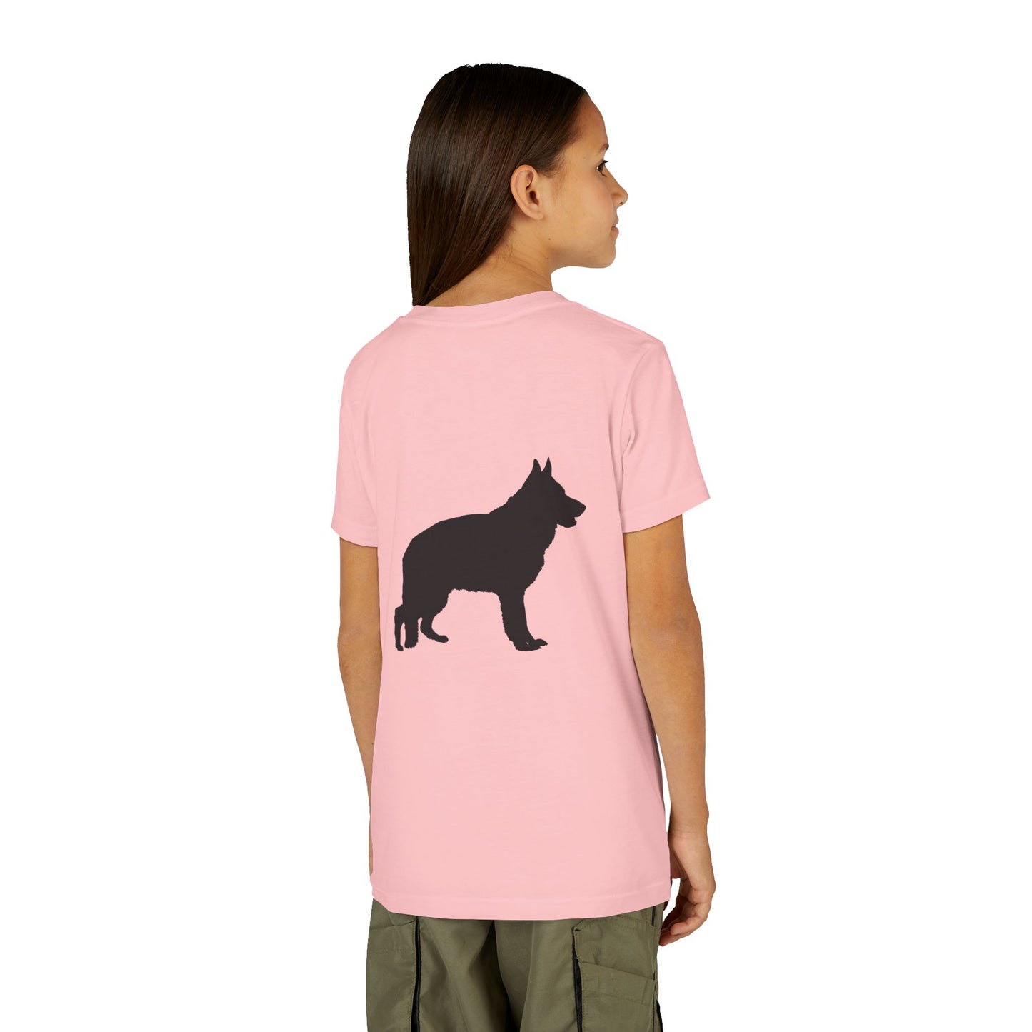 German Shepherd Silhouette Youth Unisex Short Sleeve Crewneck Tee