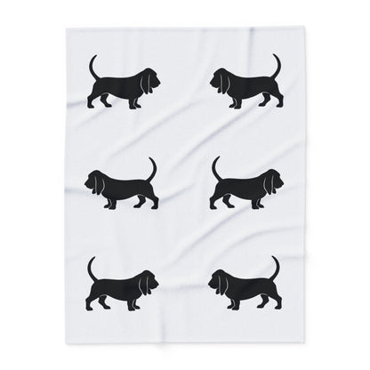 Basset Hound Silhouette Arctic Fleece Blanket