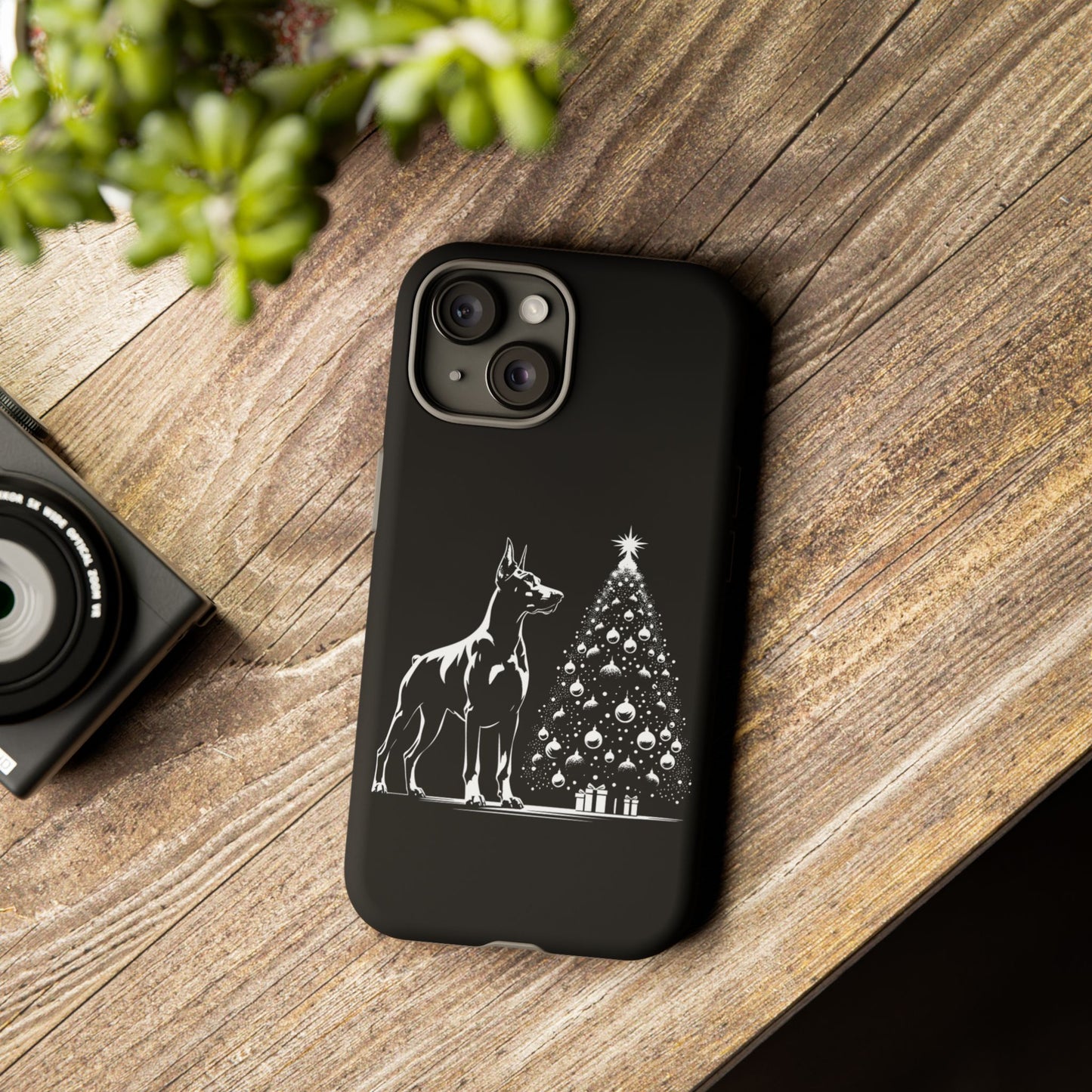 Doberman Christmas Tree iPhone Case