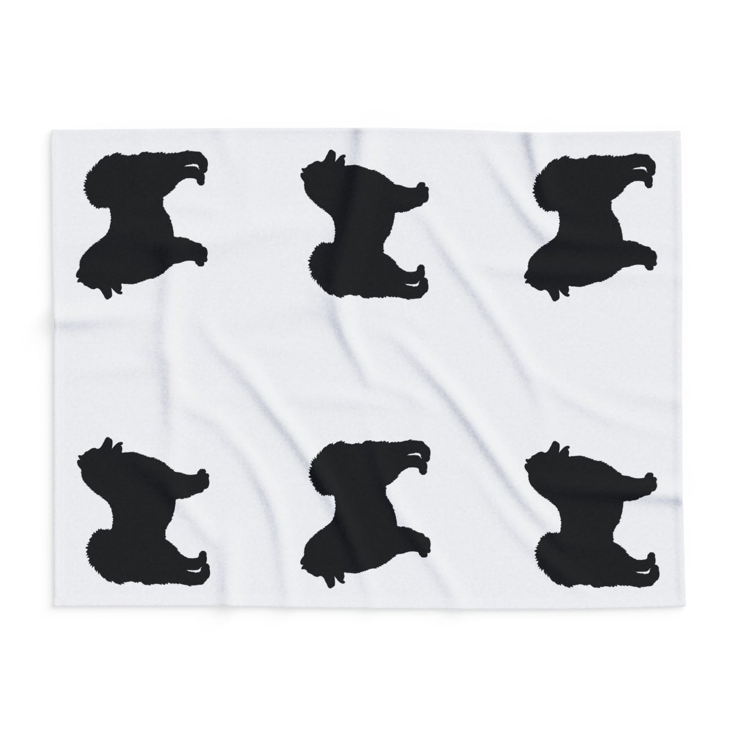 Samoyed Silhouette Arctic Fleece Blanket