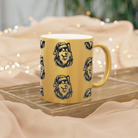 Santa Paws Malamute Metallic Coffee Mug