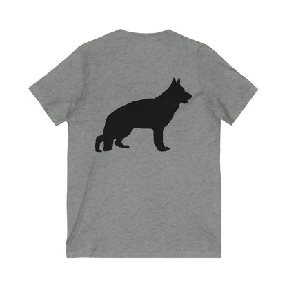 German Shepherd Silhouette Unisex Short Sleeve V-Neck Tee