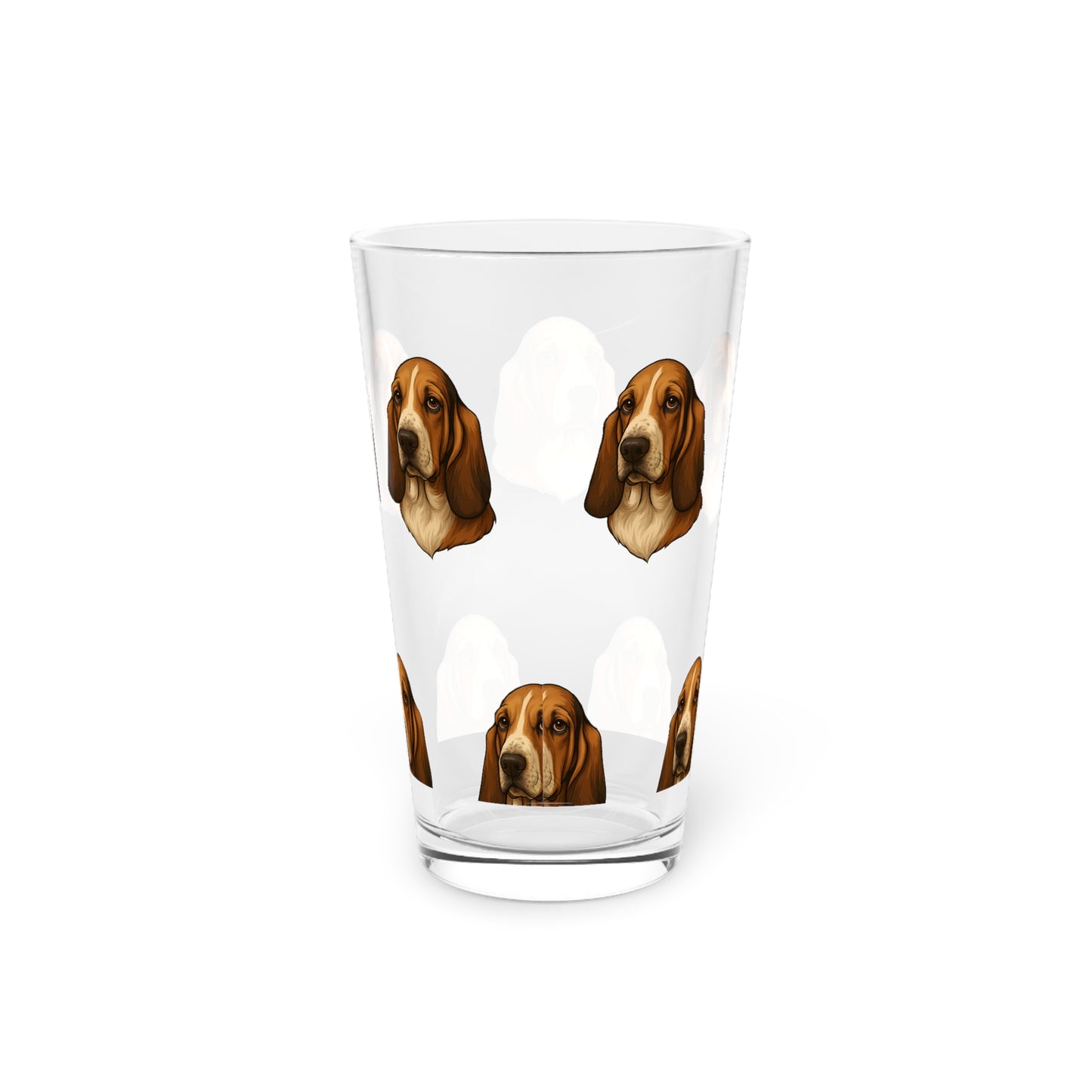 Basset Hound Head Drinking Glass