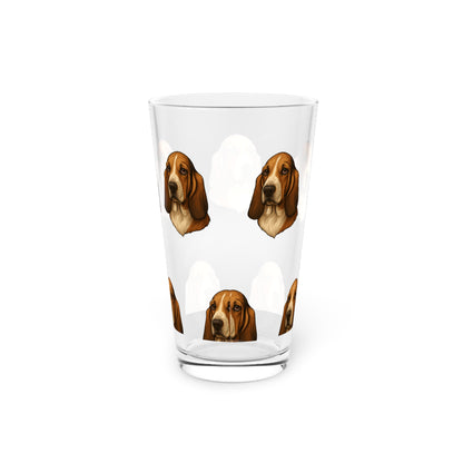 Basset Hound Head Drinking Glass