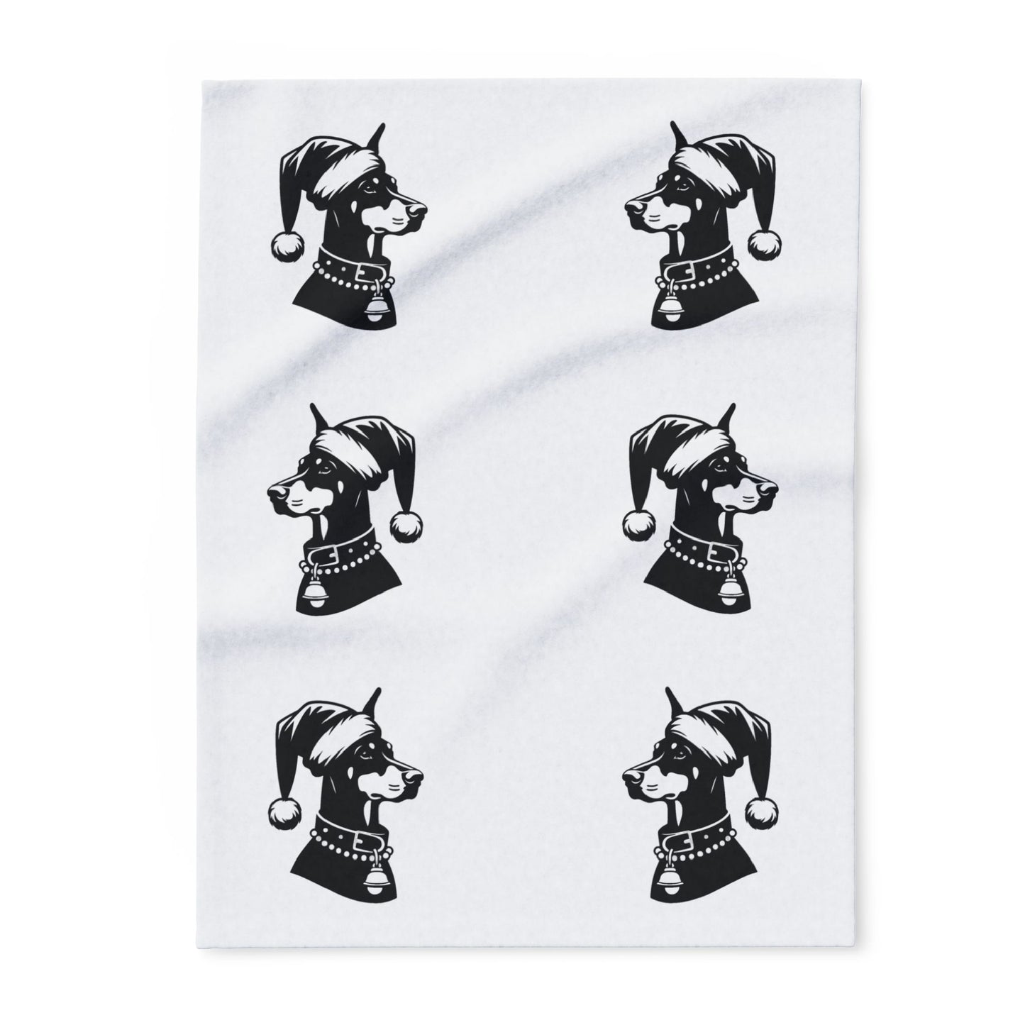 Santa Paws Doberman Arctic Fleece Blanket