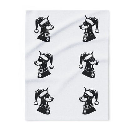 Santa Paws Doberman Arctic Fleece Blanket