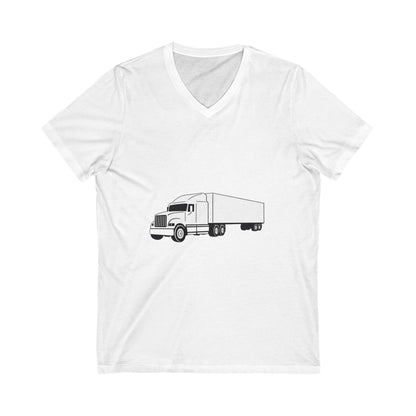 Semi Truck Unisex Short Sleeve V-Neck Tee