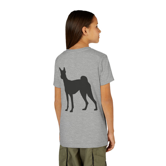 Basenji Silhouette Youth Unisex Short Sleeve Crewneck Tee