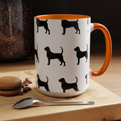 Bloodhound Silhouette 2-Tone Coffee Mug