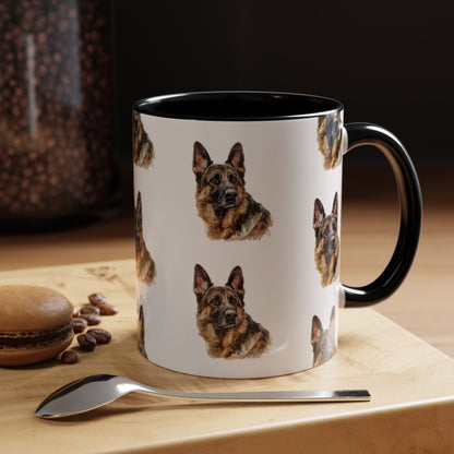 German Shepherd Head 2-Tone Coffee Mug