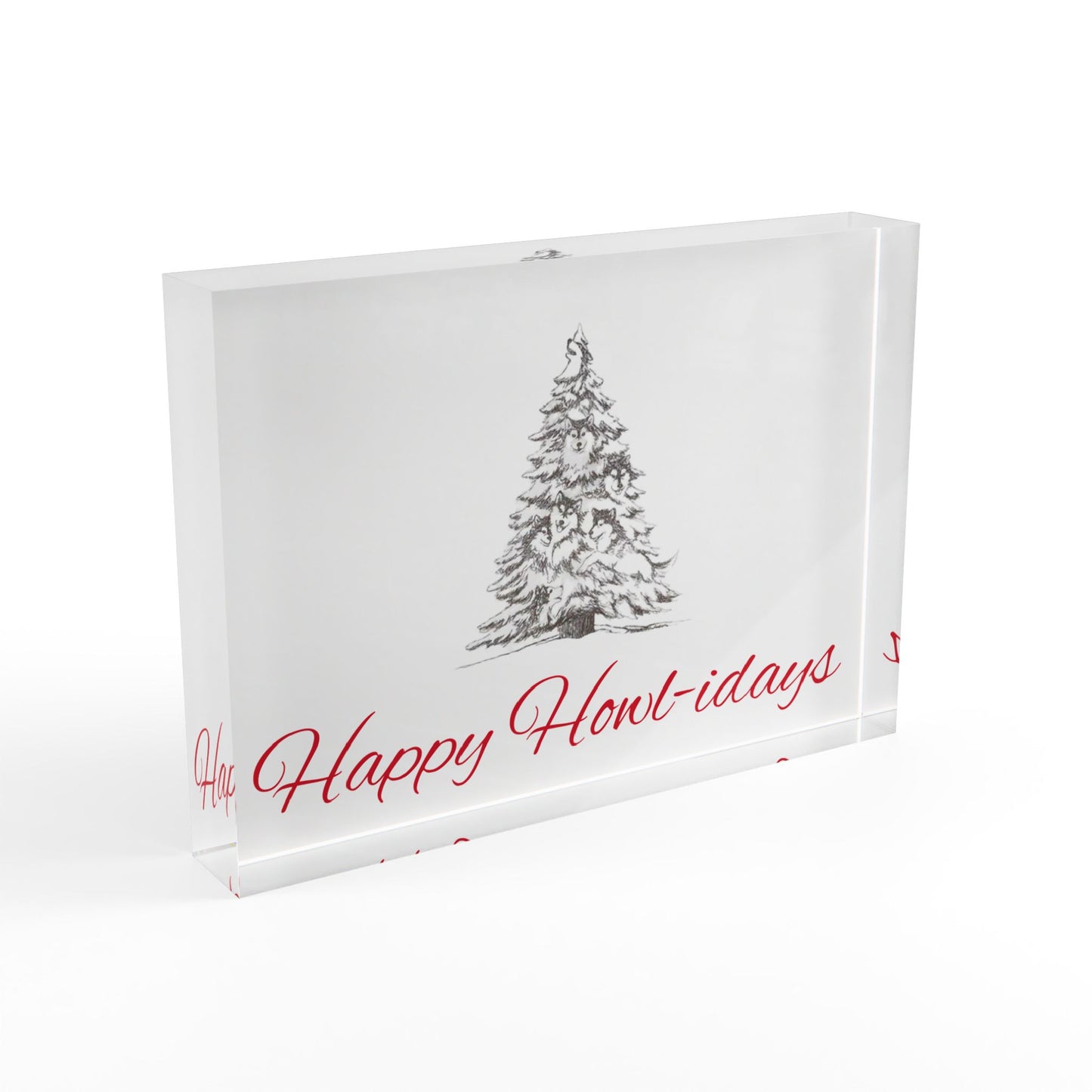 Happy Howl-idays Acrylic Photo Block