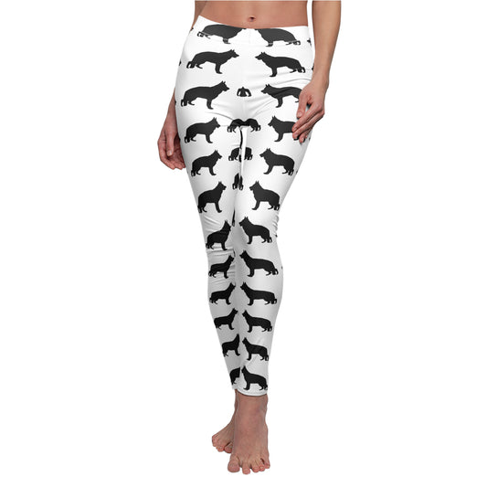 German Shepherd Silhouette Women's Ankle Leggings