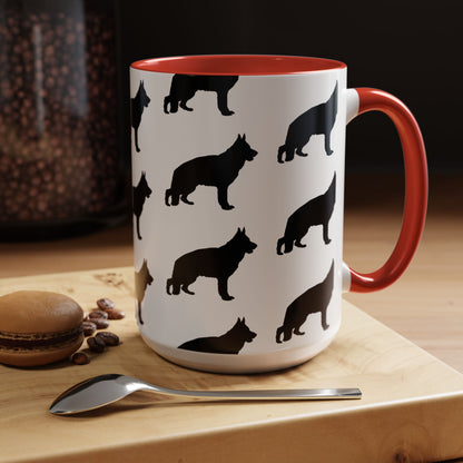 German Shepherd Silhouette 2-Tone Coffee Mug