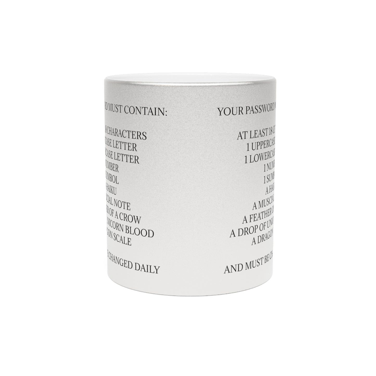 Password Metallic Coffee Mug