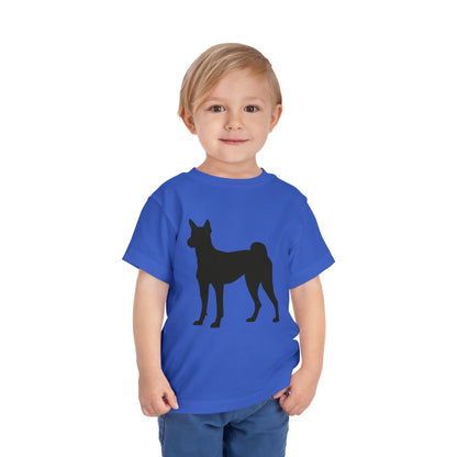 Basenji Silhouette Toddler Unisex Short Sleeve Crewneck Tee