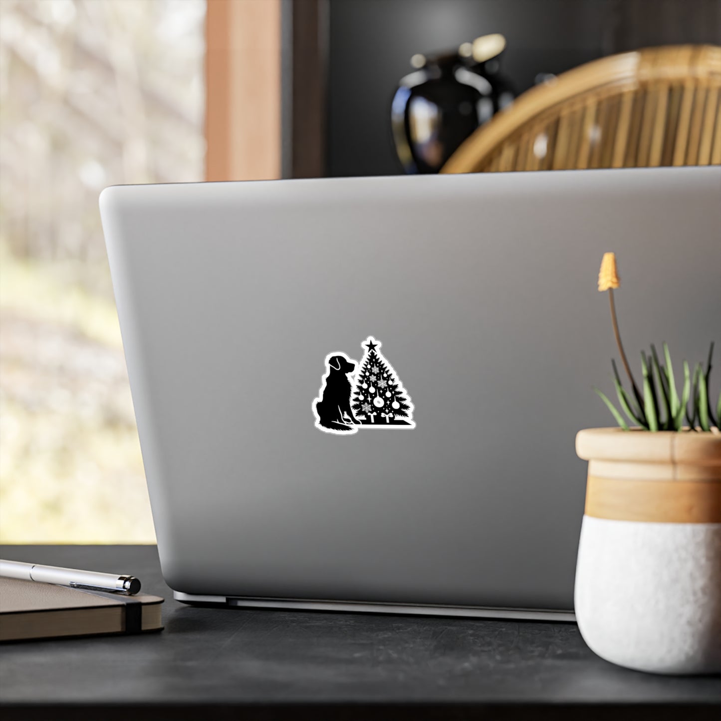 Golden Christmas Tree Vinyl Decal