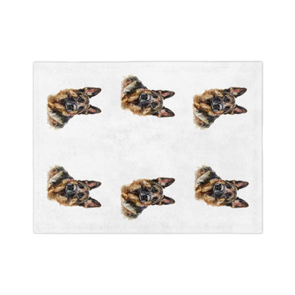 German Shepherd Head Velveteen Microfiber Blanket