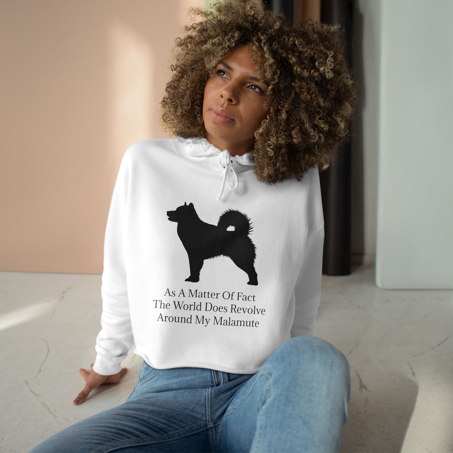 Matter Of Fact Malamute Women's Crop Hoodie