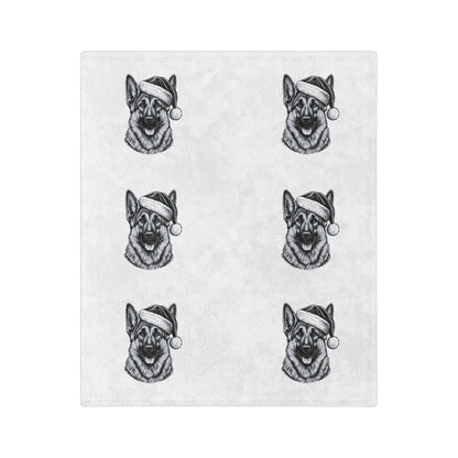 Santa Paws German Shepherd Velveteen Microfiber Blanket