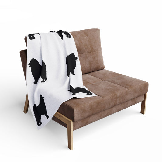 Samoyed Silhouette Arctic Fleece Blanket