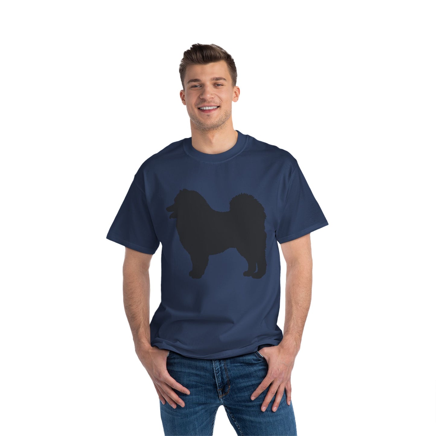 Samoyed Silhouette Men's Short-Sleeve Crewneck Tee