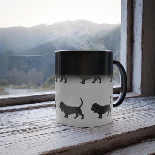 Basset Hound Silhouette Color Changing Mug