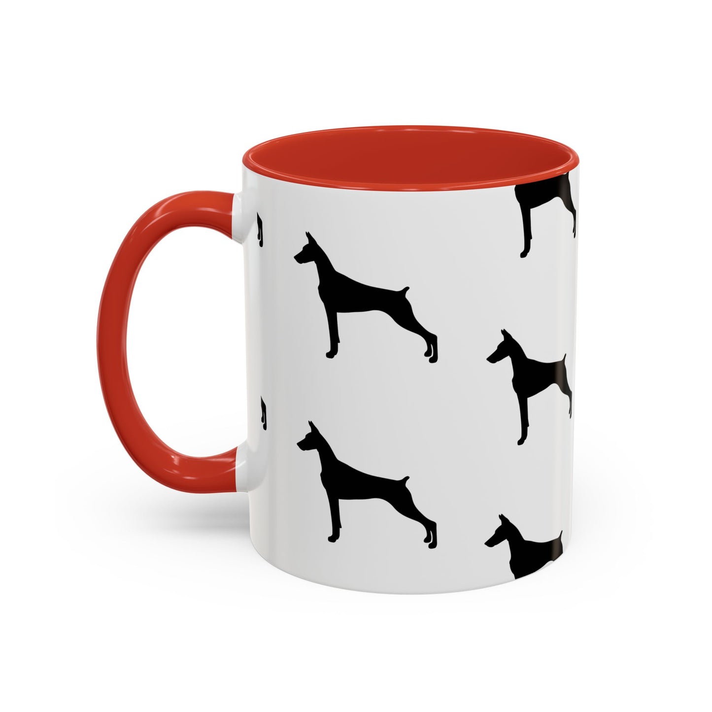 Doberman Silhouette 2-Tone Coffee Mug