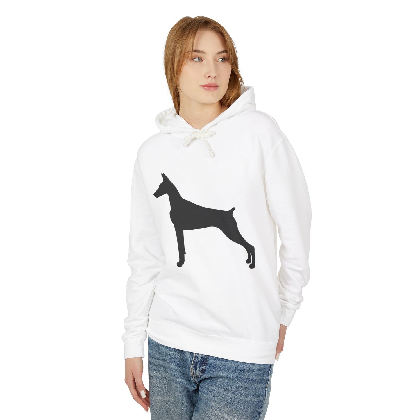 Doberman Silhouette Unisex Lightweight Hoodie