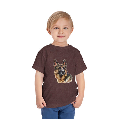 German Shepherd Head Toddler Unisex Short Sleeve Crewneck Tee