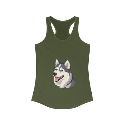 Malamute Head Women's Racerback Tank