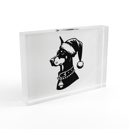 Santa Paws Doberman Acrylic Photo Block