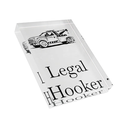Legal H**ker  Wheel Lift Tow Truck Acrylic Photo Block