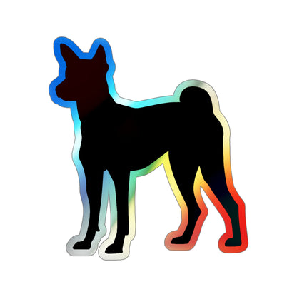 Basenji Silhouette Holographic Sticker