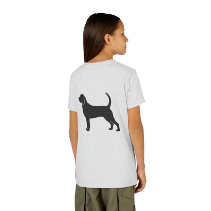 Bloodhound Silhouette Youth Unisex Short Sleeve Crewneck Tee