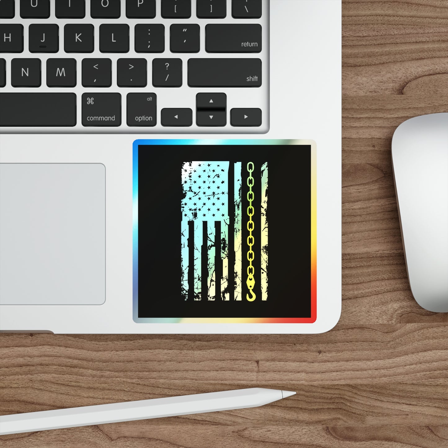 Thin Yellow Line Holographic Sticker