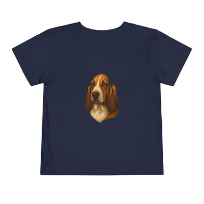 Basset Hound Head Toddler Unisex Short Sleeve Crewneck Tee