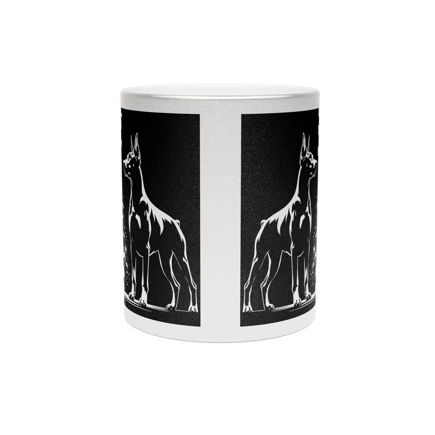 Doberman Christmas Tree Metallic Coffee Mug