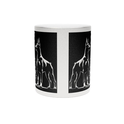 Doberman Christmas Tree Metallic Coffee Mug