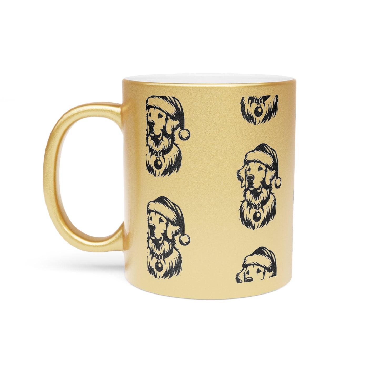 Santa Paws Golden Metallic Coffee Mug
