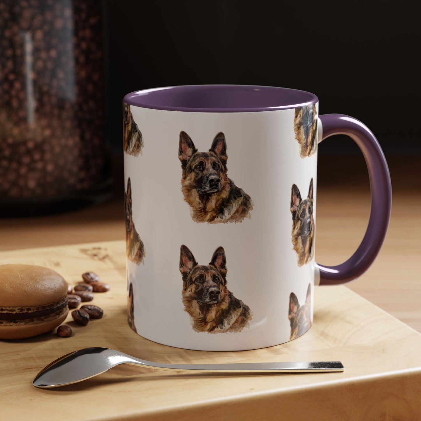 German Shepherd Head 2-Tone Coffee Mug
